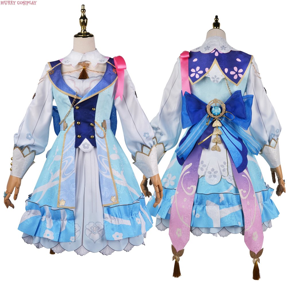 Game Cosplay,Genshin Impact,Genshin Impact Kamisato Ayaka Letter from Flowers Skirt Cosplay Costume